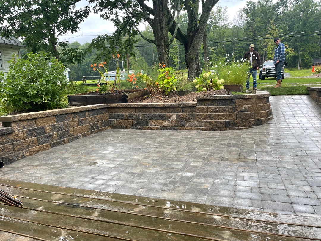 A gorgeous paver patio right after construction was completed.